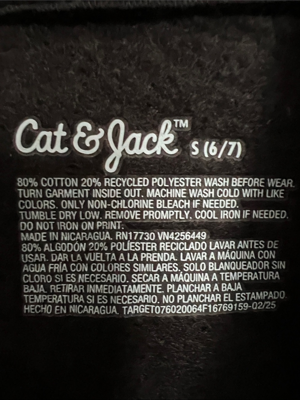 Cat & Jack | Black Hoodie & Jogger Pants Set White Skeleton Graphic NWT S (6/7) - Picture 2 of 5
